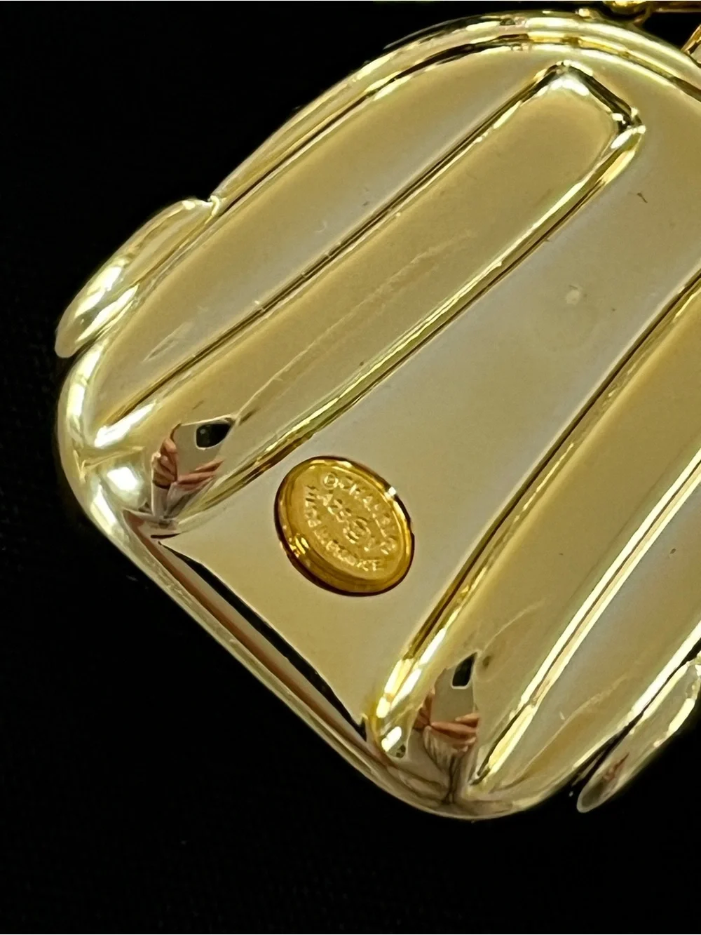 Authentic Chanel Upcycled Large 3D Pink Backpack Charm on 14k GP Toggle Necklace - Picture 5 of 12
